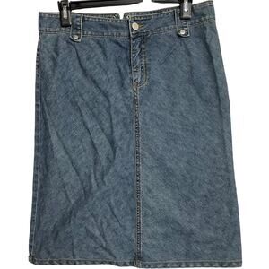 Vintage Y2K JLO Jennifer Lopez Denim Skirt Junior Size 7 Blue Cotton Blend Retro